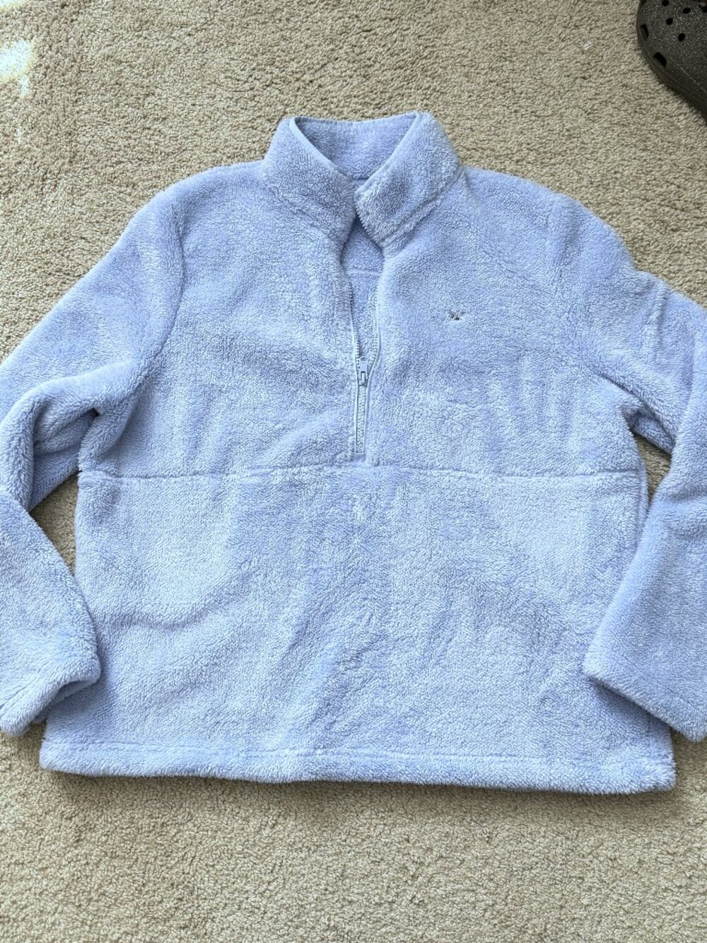 Vineyard Vines XL Blue Sherpa Fleece Quarter Zip Preppy Coastal Cozy Pullover 45